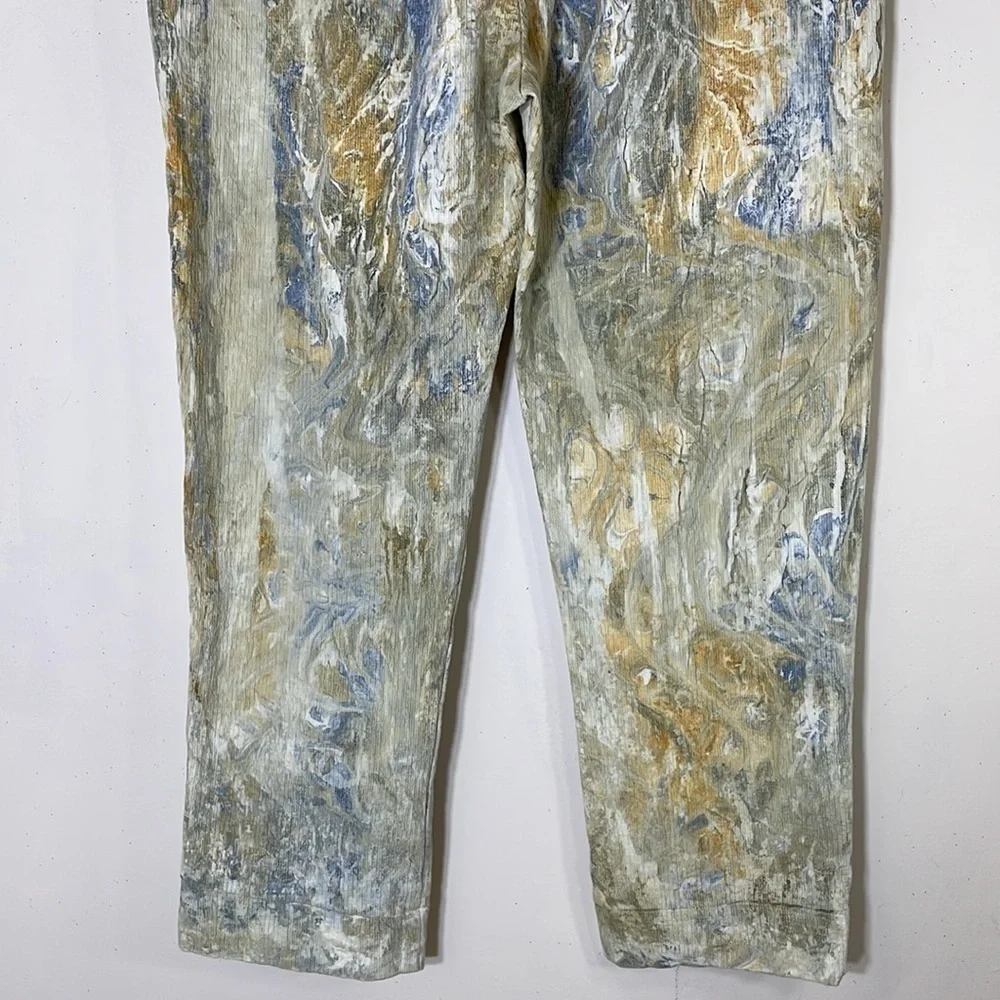 NWT. Boho Anthropologie Tina & Jo Olivenne Marble Dyed Pants. Large - Picture 12 of 12